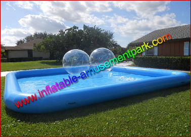 0.9mm PVC Tarpaulin Inflatable Water Swimming Pool , Blue  Aqua Pool for Outdoor