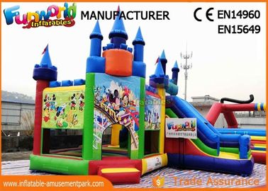 Giant Commercial Bouncy Castles / Sewed And Stitched Inflatable Bouncer For Kids