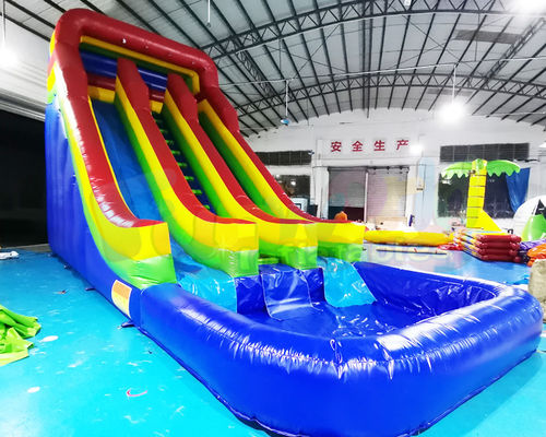 Playground Outdoor Inflatable Water Slides Double Side Jumping Bouncer