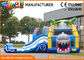 Multiplay Shark Inflatable Bounce Houses / 12 Person Blow Up Water Slide